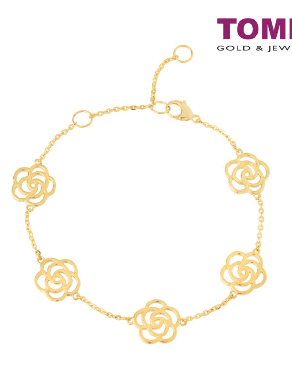 TOMEI Blossoming Roses Bracelet, Yellow Gold 916
