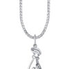 TOMEI Money Bag Pendant, White Gold 375