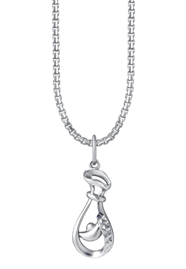 TOMEI Money Bag Pendant, White Gold 375