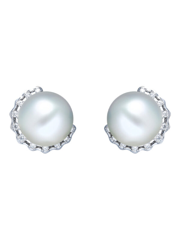 TOMEI Pearl Earrings, White Gold 750