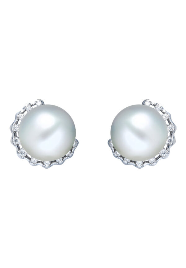 TOMEI Pearl Earrings, White Gold 750