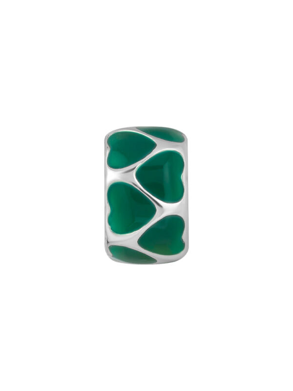 Bedecked with Verdant Hearts Charm | Tomei White Gold 585 (14K) (P5638)
