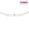 TOMEI Double Strands Bracelet, White+Rose Gold 585