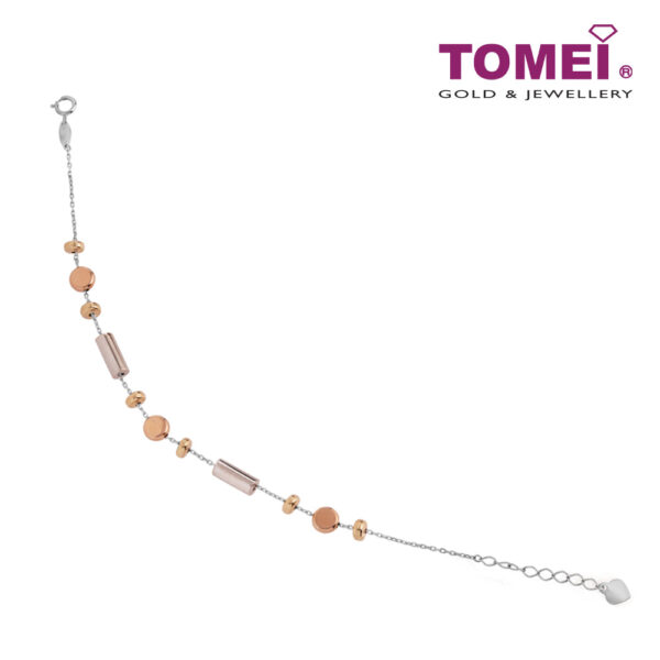 TOMEI Candies Bracelet, White+Rose Gold 585