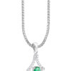 TOMEI Koleksi Camellia Emerald Pendant, White Gold 750