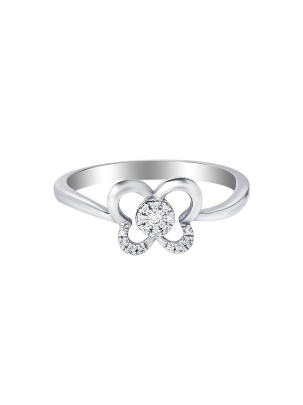 TOMEI Glamorous Butterfly Diamond Ring, White Gold 375