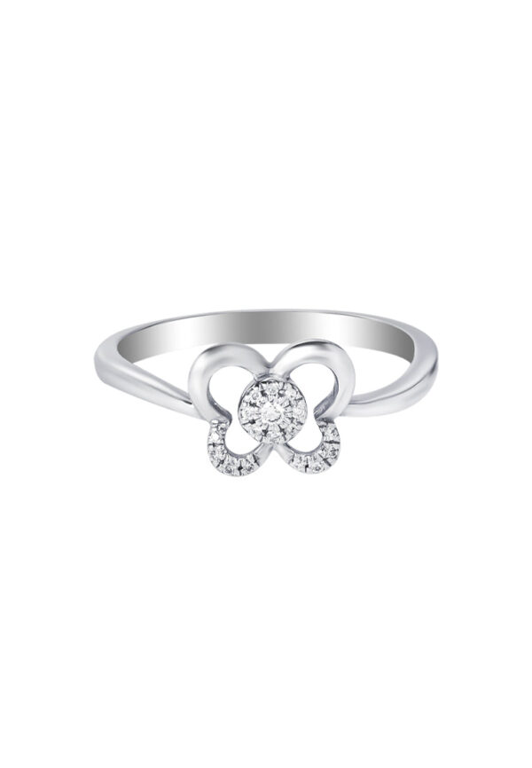 TOMEI Glamorous Butterfly Diamond Ring, White Gold 375