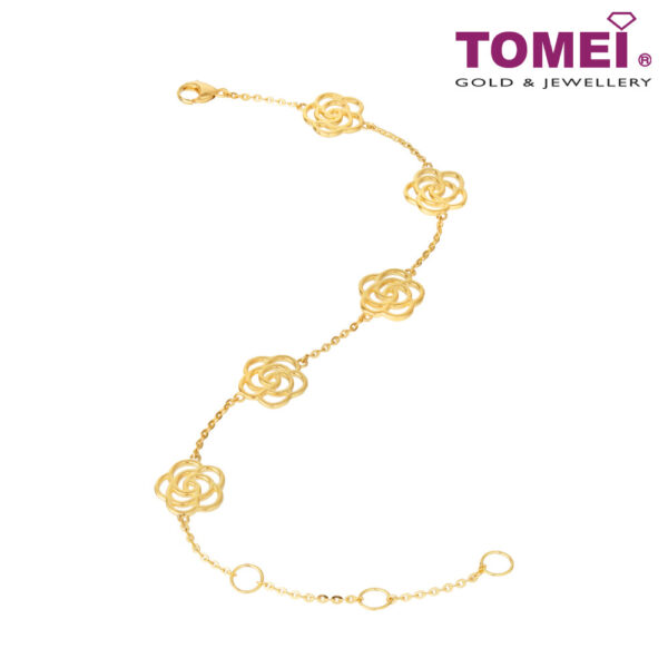 TOMEI Blossoming Roses Bracelet, Yellow Gold 916