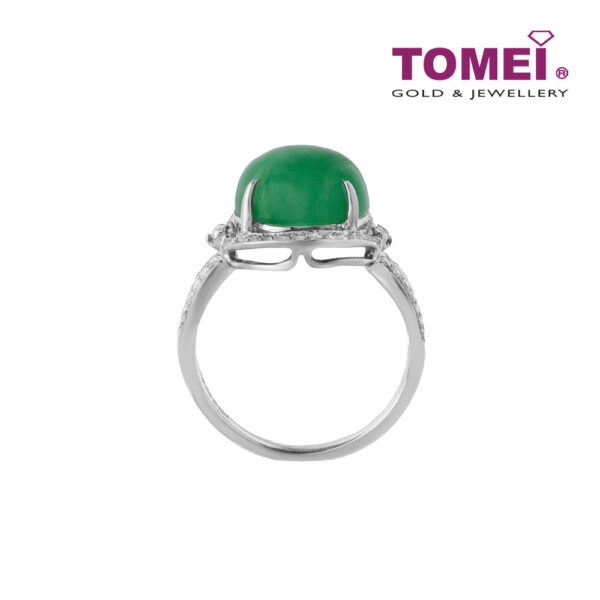 TOMEI Oval Jade Ring | Jades of Harmony Collection | White Gold 750