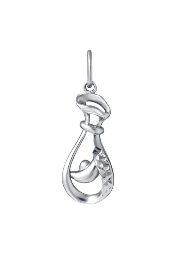 TOMEI Money Bag Pendant, White Gold 375