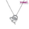 TOMEI Heart Diamond Pendant Set, White Gold 375 & 585 (P4936)