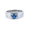 TOMEI Homme Collection Sapphire Men Ring, Silver+Palladium