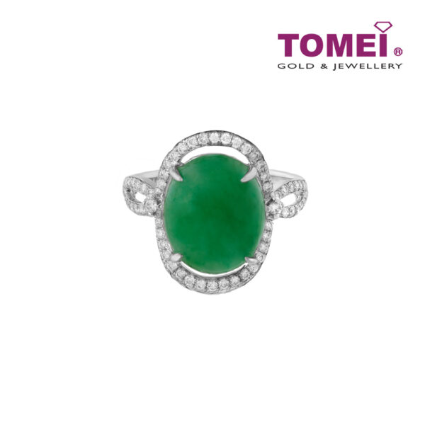 TOMEI Oval Jade Ring | Jades of Harmony Collection | White Gold 750