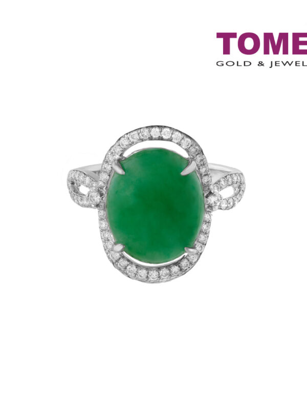 TOMEI Oval Jade Ring | Jades of Harmony Collection | White Gold 750