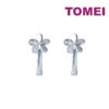 TOMEI Flower Loop Earrings, White Gold 585