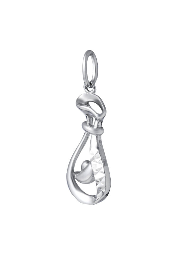 TOMEI Money Bag Pendant, White Gold 375