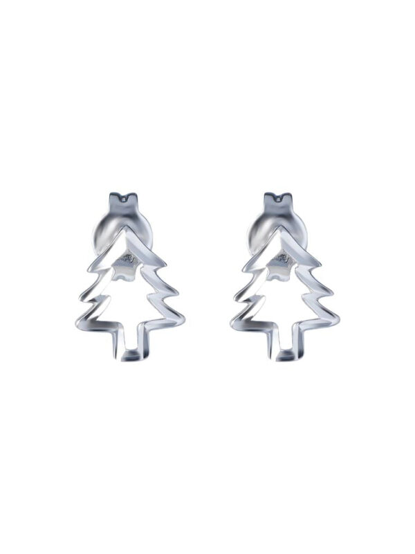 TOMEI Christmas Tree Earrings, White Gold 585