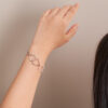 TOMEI Italia Geometrical Beads Bracelet, White+Rose Gold 585