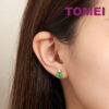 TOMEI Elliptical Jade Earrings, White/Yellow Gold 750