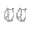 TOMEI Diamond Loop Earrings, White Gold 585