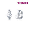TOMEI Melody Note Earrings, White Gold 585