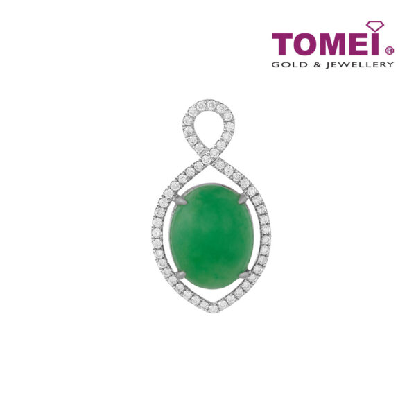 TOMEI Oval Jade Pendant | Jades of Harmony Collection | White Gold 750