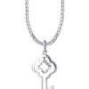 TOMEI Key Pendant, White Gold 375