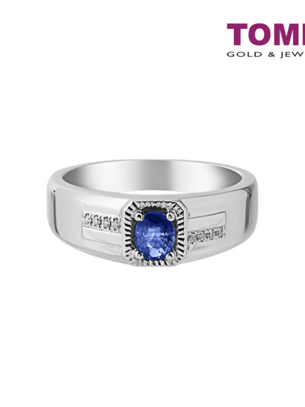 TOMEI Homme Series, Sapphire Men's Ring, Silver 925+Palladium (HOM-R4907)