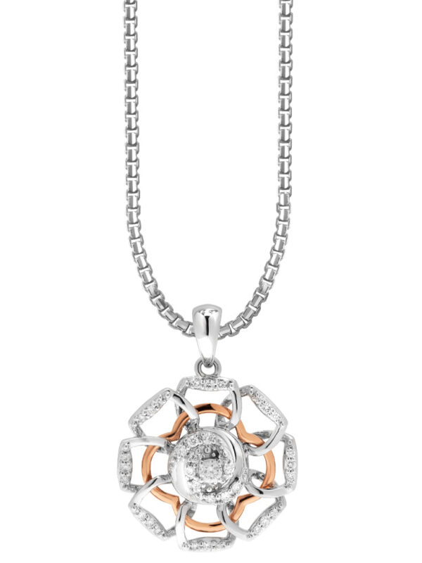 TOMEI Koleksi Gardenia Diamond Pendant, White Gold 750