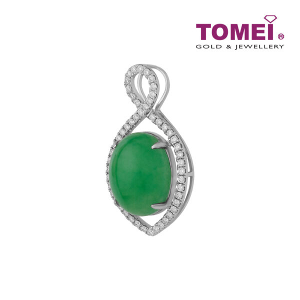 TOMEI Oval Jade Pendant | Jades of Harmony Collection | White Gold 750