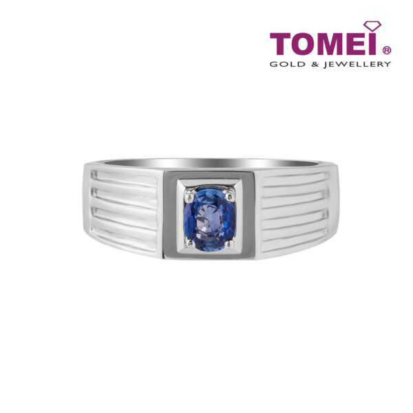 TOMEI Homme Series, Sapphire Ring For Men Silver