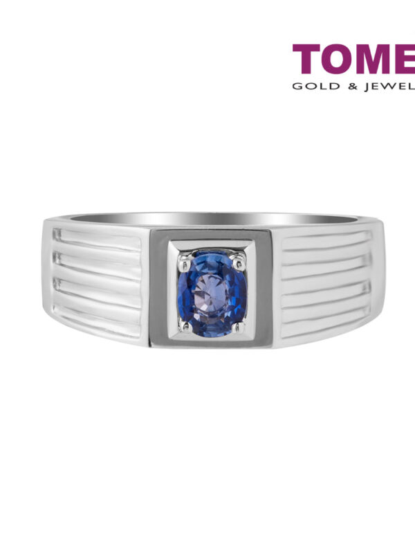 TOMEI Homme Series, Sapphire Ring For Men Silver