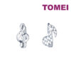 TOMEI Melody Note Earrings, White Gold 585
