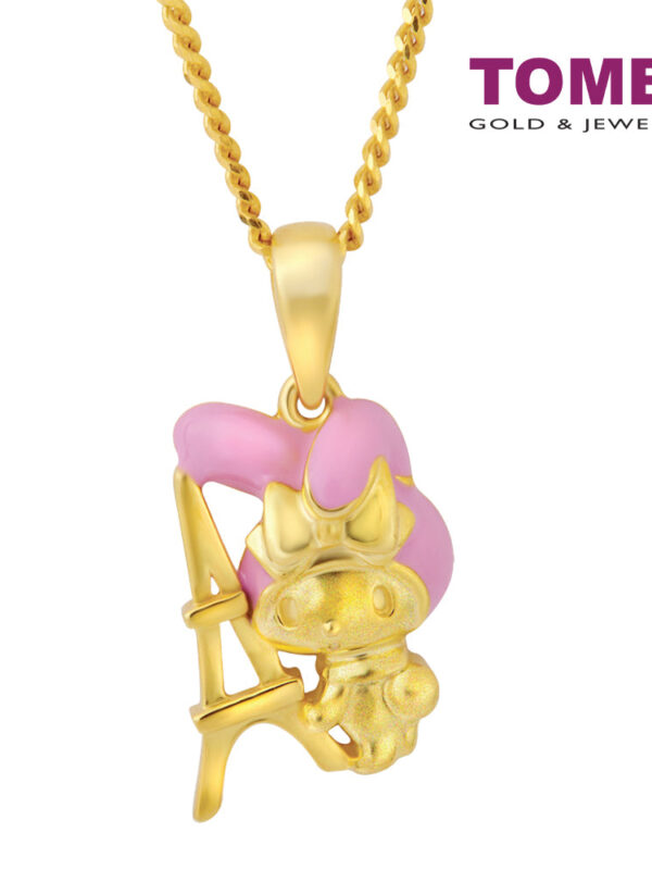 TOMEI My Melody with Parisienne Eiffel Joy Pendant, Yellow Gold 916