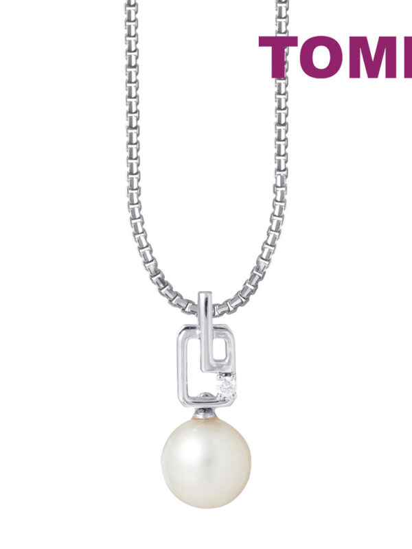 TOMEI Pearl-fection Pendant Set, White Gold 585
