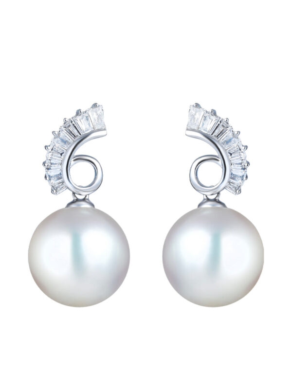 TOMEI Pearl Earrings, White Gold 750