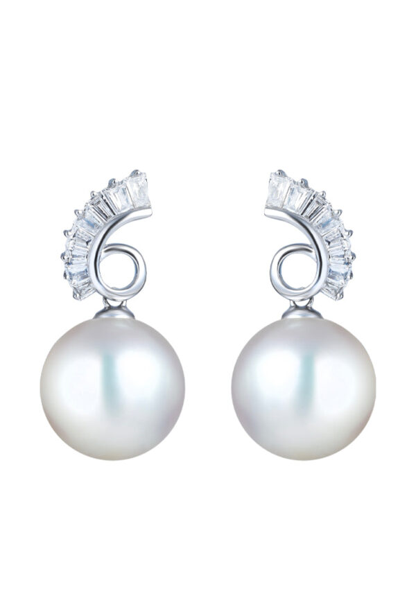TOMEI Pearl Earrings, White Gold 750