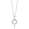 TOMEI Key Diamond Pendant Set, White Gold 585