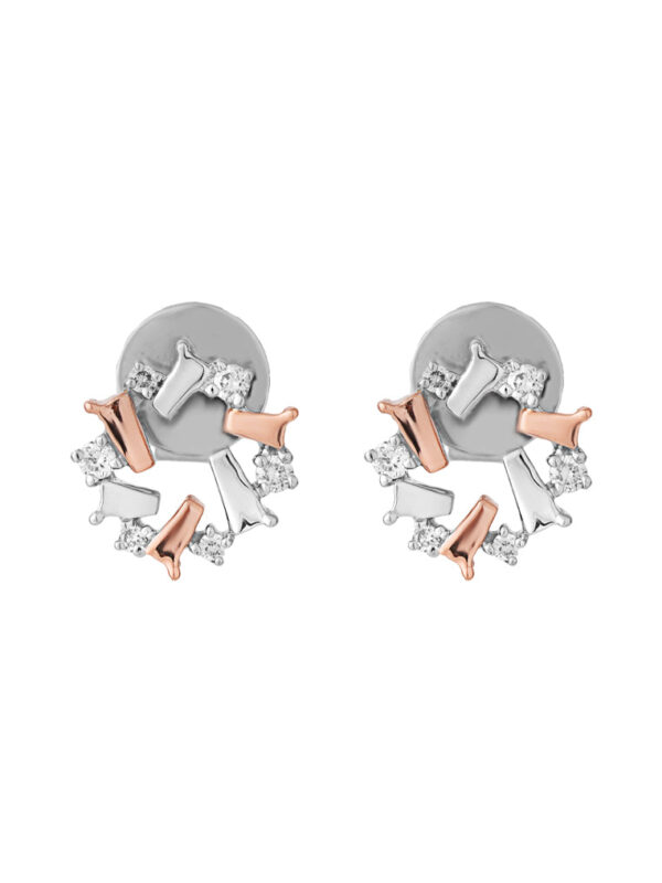 TOMEI Noble Unity Earrings, White+Rose Gold 585 (E2169WR)