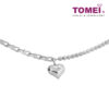 TOMEI Heart Charm Bracelet, White Gold 585