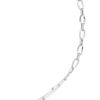 TOMEI Beads Chain Bracelet, White+Rose Gold 585