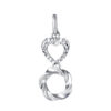 TOMEI Heart & Circle Pendant, White Gold 375