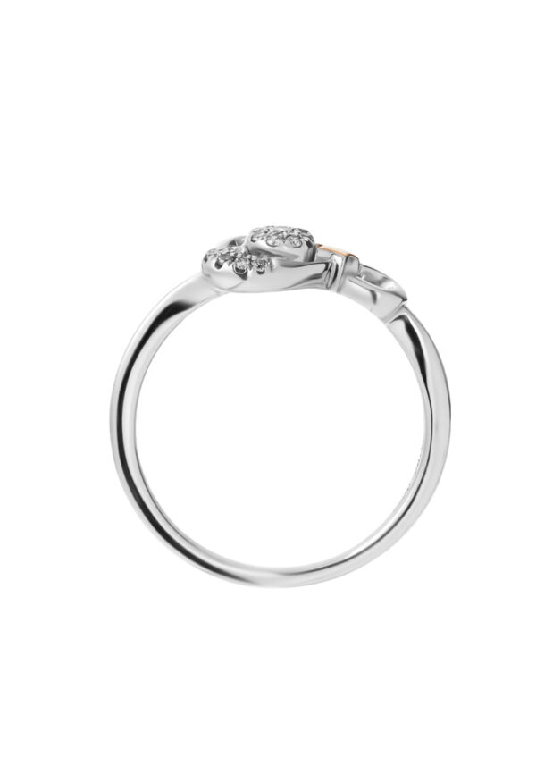 TOMEI Little Star Collection Diamond Ring, White+Rose Gold 375