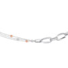 TOMEI Beads Chain Bracelet, White+Rose Gold 585