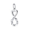 TOMEI Heart & Circle Pendant, White Gold 375