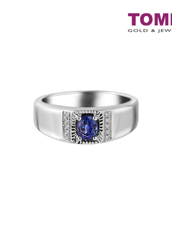 TOMEI Homme Series, Sapphire Men's Ring, Silver 925+Palladium (HOM-R4905)