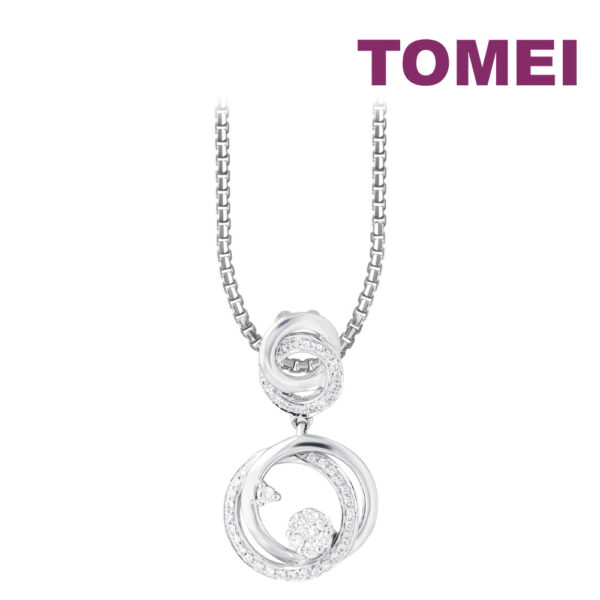 TOMEI Diamond Pendant, White Gold 750