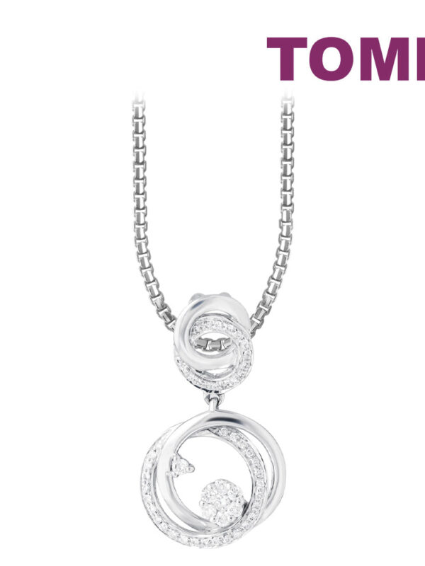 TOMEI Diamond Pendant, White Gold 750