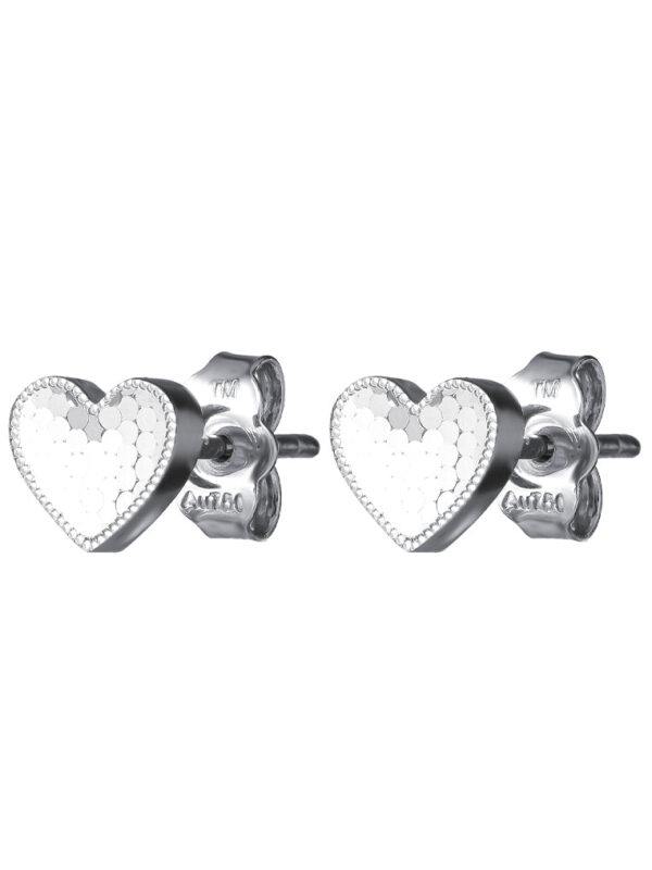 TOMEI Lovely Heart Earrings, White Gold 750