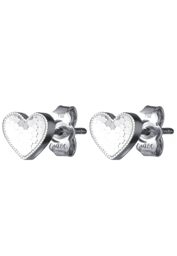 TOMEI Lovely Heart Earrings, White Gold 750